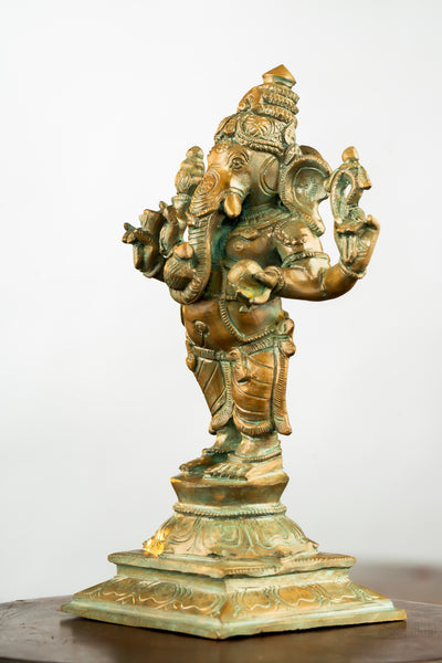 Antique Finished Standing Ganapathi - 9