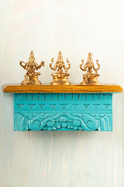 Bronze Three Deviyars Placed on an Elegant Wall Shelf
