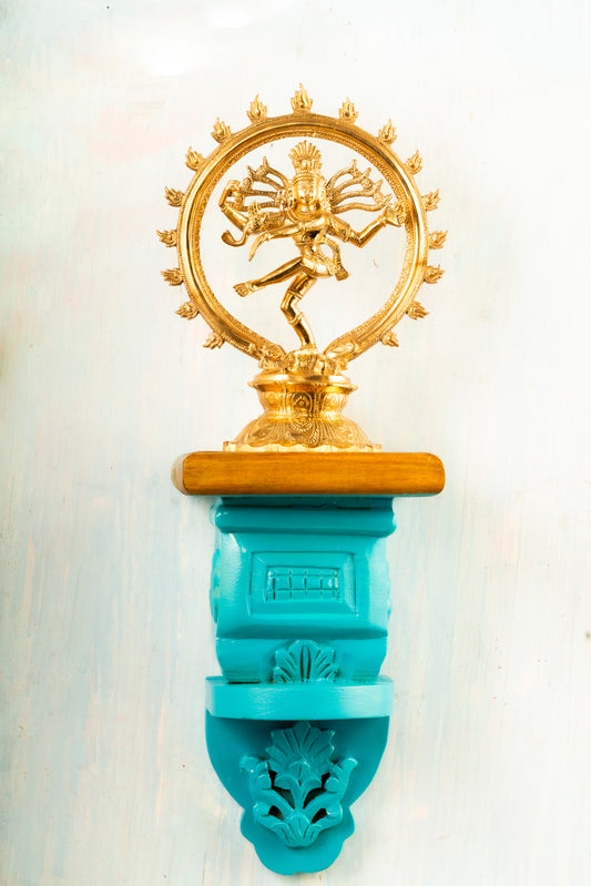 Bronze Natarajar 8" Placed on an Elegant Pillar Wall Hanger