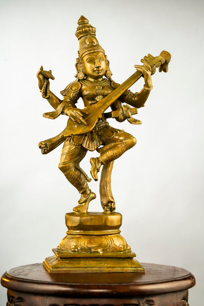 Antique Finished Elegant Nardana Saraswathi 14