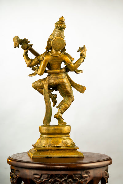 Antique Finished Elegant Nardana Saraswathi 14