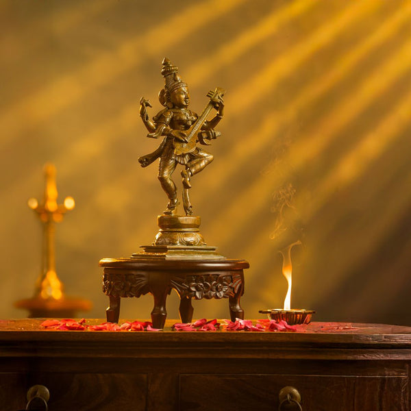 Antique Finished Elegant Nardana Saraswathi 14