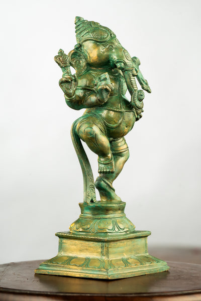 Antique Finished Elegant Dancing Ganapathi -9