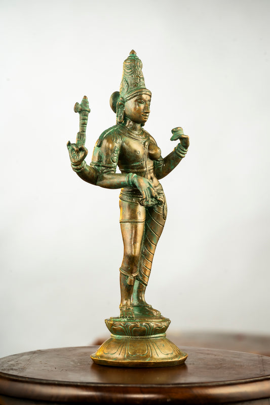 Antique Finished Elegant Ardhanareeswarar - 10 "