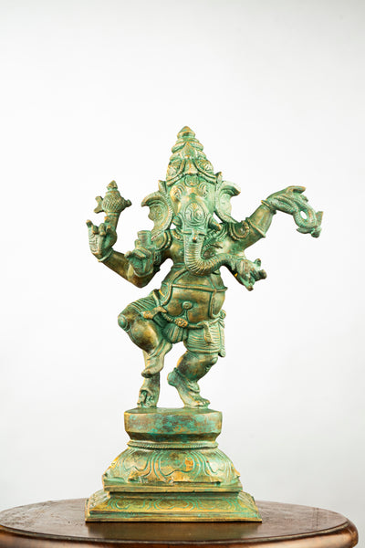 Antique Finished Elegant Dancing Ganapathi -11