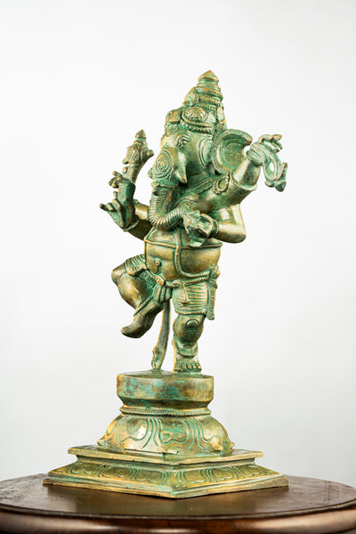 Antique Finished Elegant Dancing Ganapathi -11