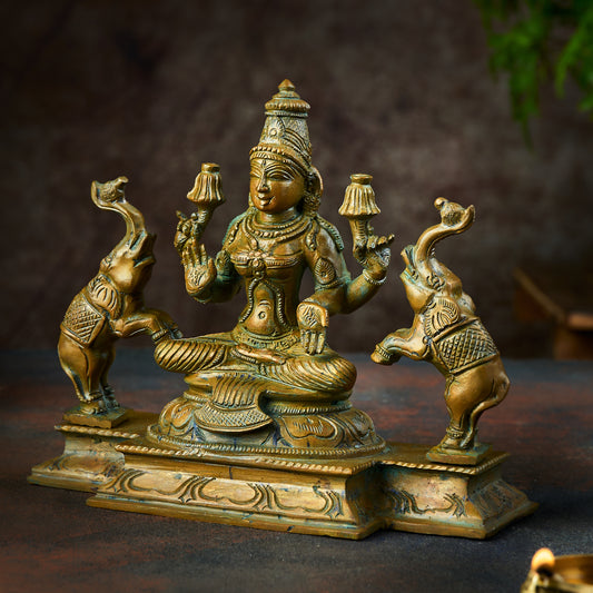 Antique Finished Gaja Lakshmi - 6"