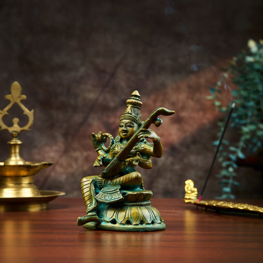 Antique Finished Saraswath - 6"