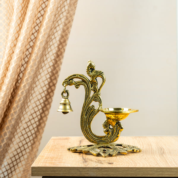 Bronze Bell-Embellished Large Base Lamp