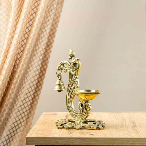 Bronze Bell-Embellished Large Base Lamp