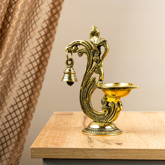 Bronze Bell-Embellished Small Base Lamp