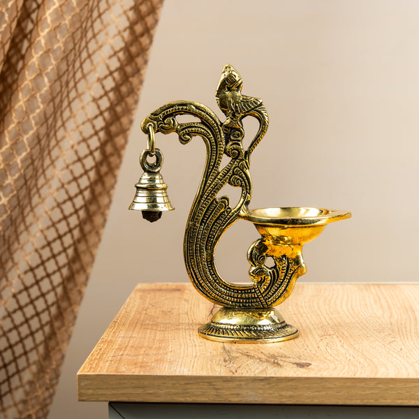Bronze Bell-Embellished Small Base Lamp