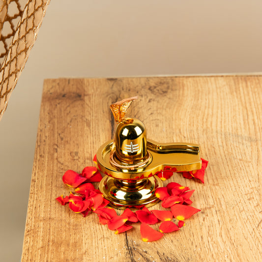 Zinc-Finished Shivalingam with Nagam