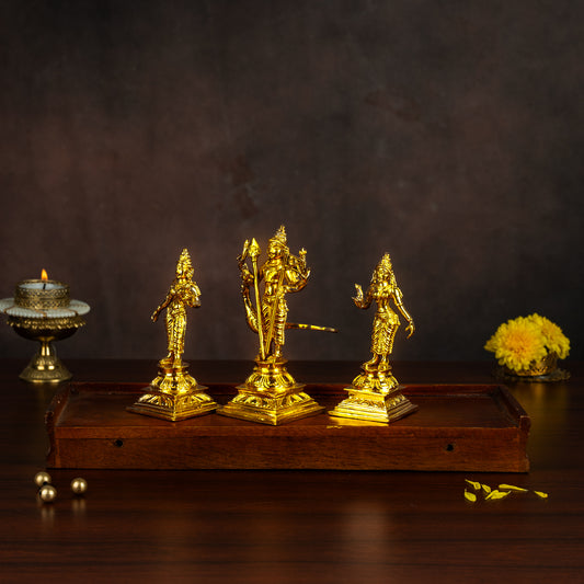 Bronze Subramaniyar with Valli and Deivayannai