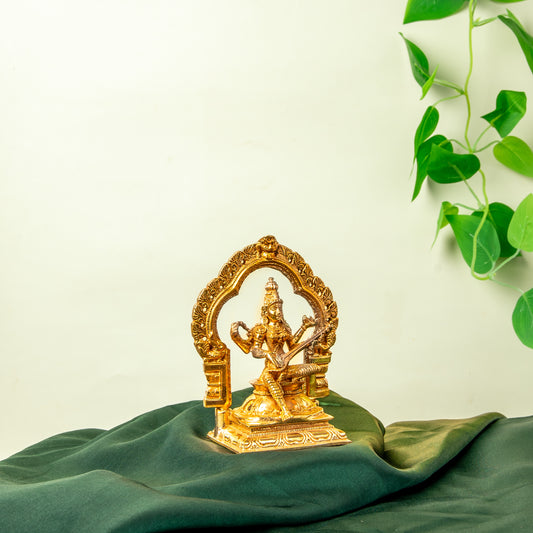 Bronze Saraswathi with Prabhavali 5"