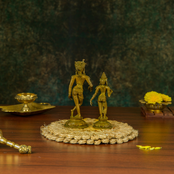 Antique Finished Rishaba Devar with Devi - 6