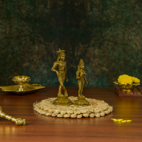 Antique Finished Rishaba Devar with Devi - 6
