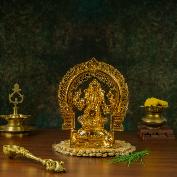 Bronze Sitting Vinayagar - 9