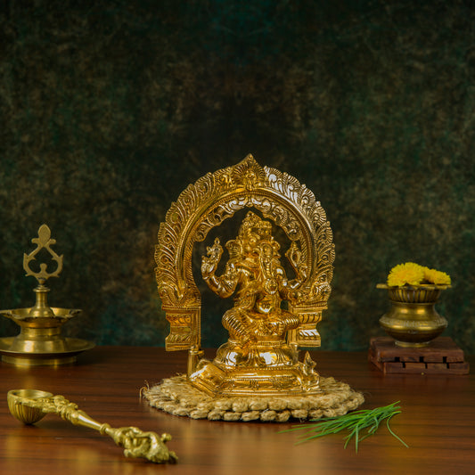 Bronze Sitting Vinayagar - 9"