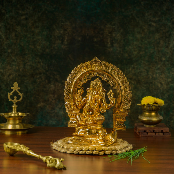 Bronze Sitting Vinayagar - 9