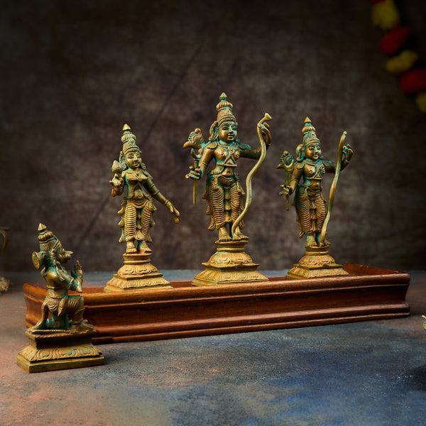 Antique Finished Ramar, Sita , Lakshmanan with Hanumar - 6