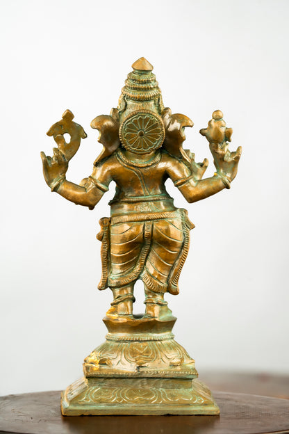 Antique Finished Standing Ganapathi - 9"
