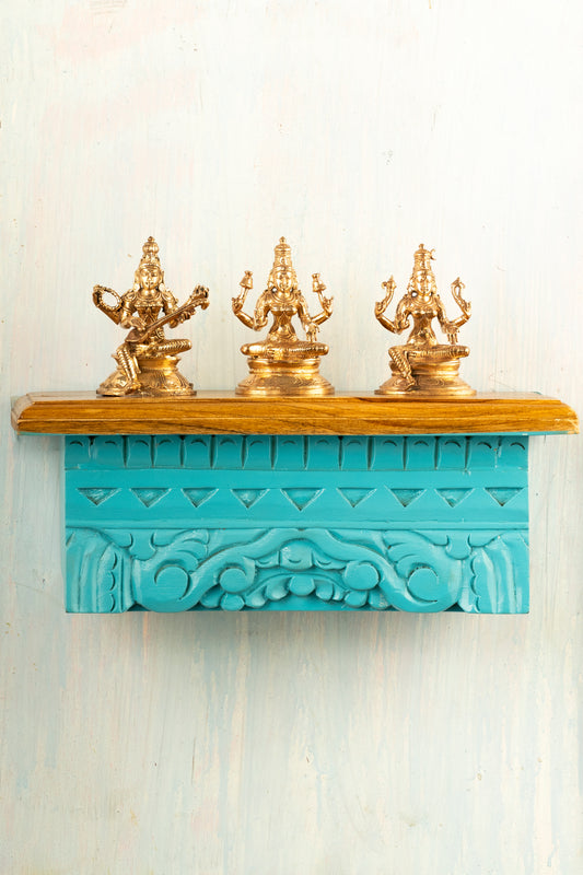 Bronze Three Deviyars Placed on an Elegant Wall  Shelf