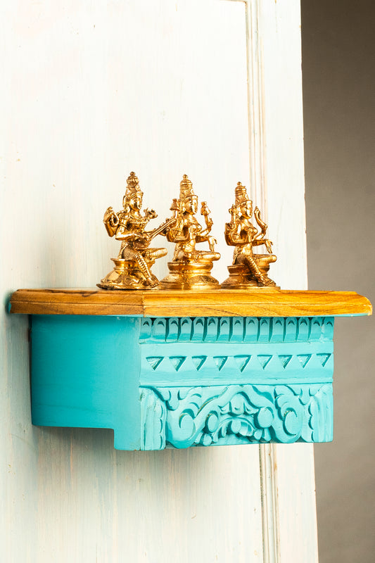 Bronze Three Deviyars Placed on an Elegant Wall  Shelf