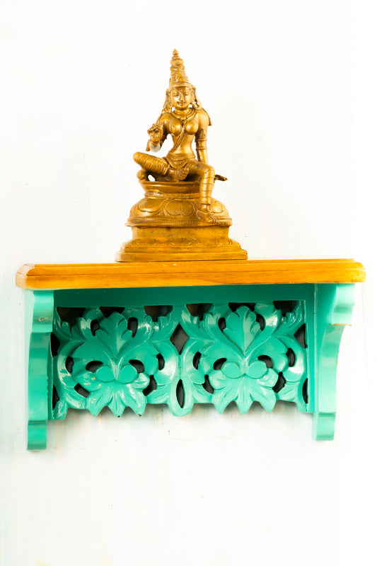 Antique Finished Boga Sakthi 8" Placed on Handmade Wall  Shelf