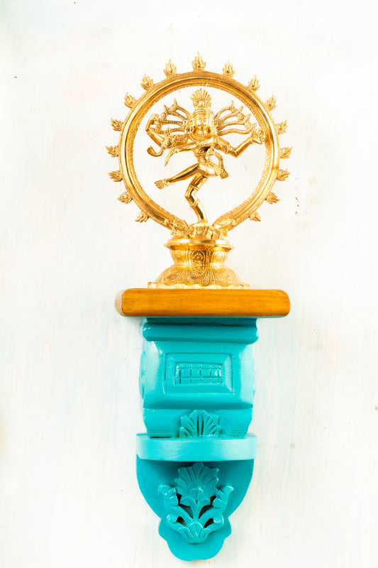 Bronze Natarajar 8" Placed on an Elegant Pillar Wall Hanger