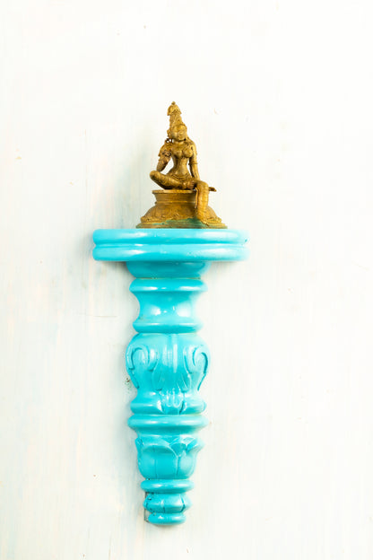 Antique Finished 4" Boga Sakthi Placed on an Elegant Handmade Flower Wall Hanger