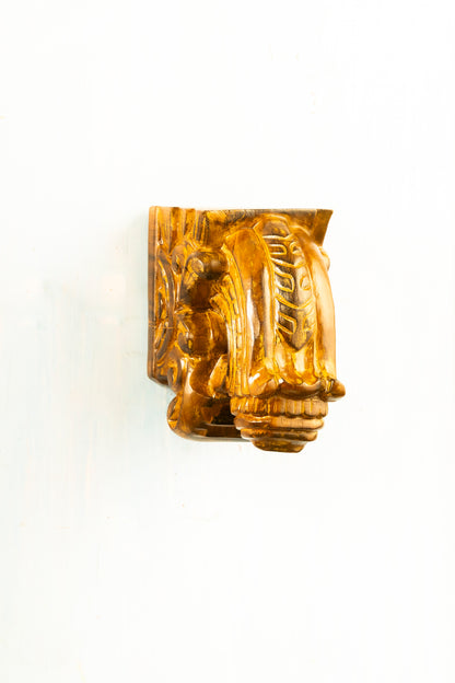 Antique Finished Bronze Lakshmi 5" Placed on an Elegant Handmade Wall Bracket