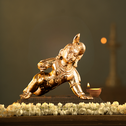 Bronze Crawling Krishna