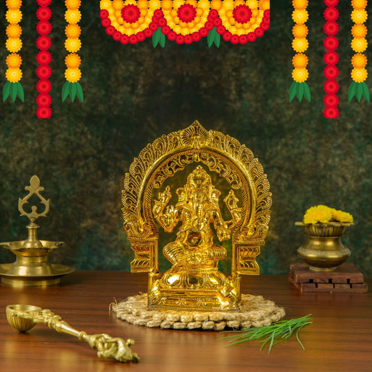Bronze Sitting Vinayagar - 9"