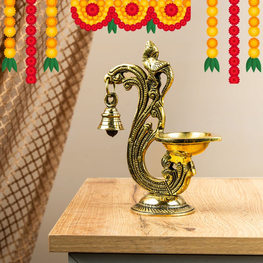 Bronze Bell-Embellished Small Base Lamp
