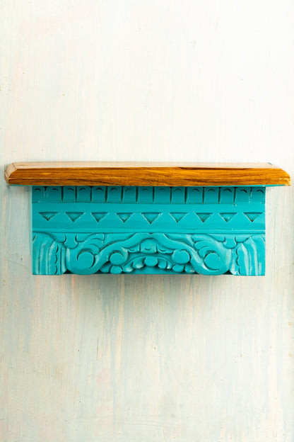 Antique Finished Ramar Set Placed on an Elegant Wall Shelf