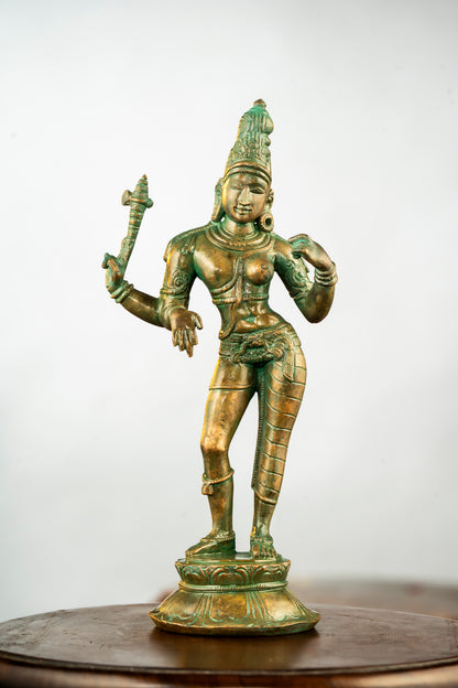 Antique Finished Elegant Ardhanareeswarar - 10 "