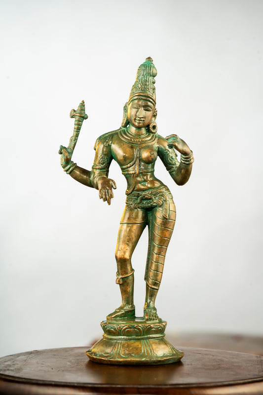 Antique Finished Elegant Ardhanareeswarar - 10 "