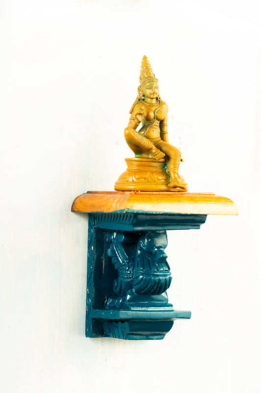 Antique Finished  6" Boga Sakthi Placed on an Elegant Handmade Swan Wall Hanger