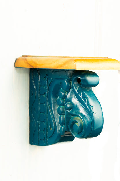 Bronze Mahalakshmi 5" Placed on an Elegant Handmade Elephant Wall Hanger