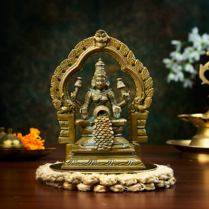 Antique Finished Gubera Lakshmi  with Prabhavali