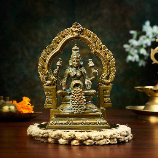 Antique Finished Gubera Lakshmi  with Prabhavali