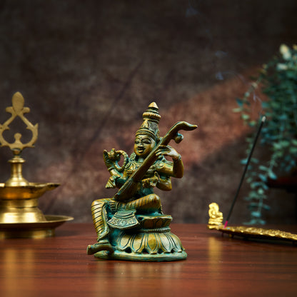 Antique Finished Saraswath - 6"