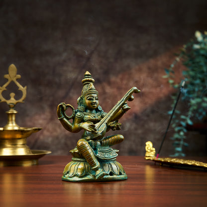 Antique Finished Saraswath - 6"