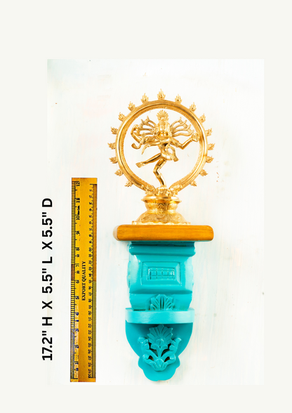 Bronze Natarajar 8" Placed on an Elegant Pillar Wall Hanger
