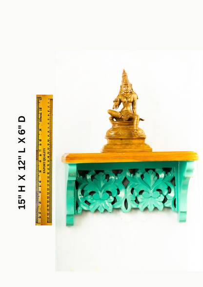 Antique Finished Boga Sakthi 8" Placed on Handmade Wall  Shelf