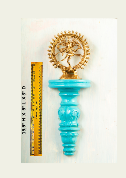 Bronze Natarajar 6" Placed on an Elegant Handmade Flower Wall Hanger