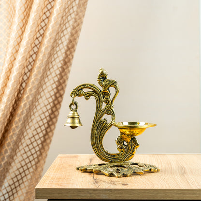Bronze Bell-Embellished Large Base Lamp