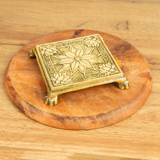 Kolam Printed Square Peedam for Deities