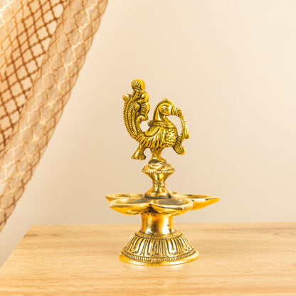 Anna Pakshi Vilakku with Five Separate Wicks